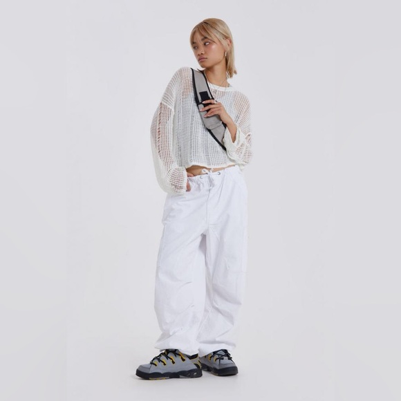 Jaded London | White Parachute Cargo Pants - Picture 2 of 5